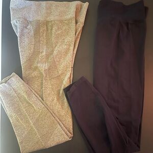 COPY - Pink active leggings size medium 2 pairs black and gray/green